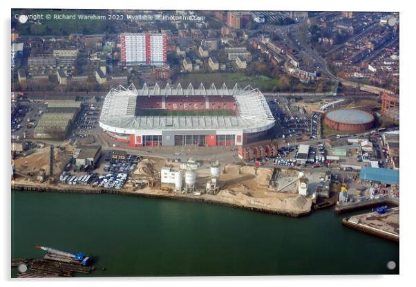 St Mary's football stadium aerial Acrylic by Richard Wareham