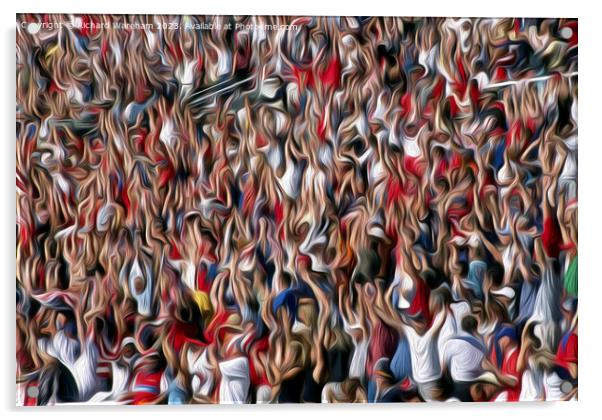  US Soccer Fans going Wild after a Goal Acrylic by Richard Wareham