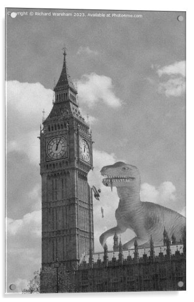 Dinosaur attacks UK Acrylic by Richard Wareham