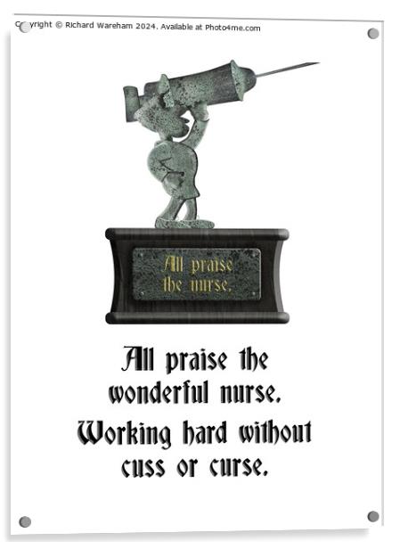 Grüntyers statue in honour of the nurse. Acrylic by Richard Wareham