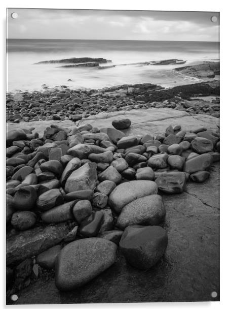 Cullernose Point Beach Acrylic by David Hall