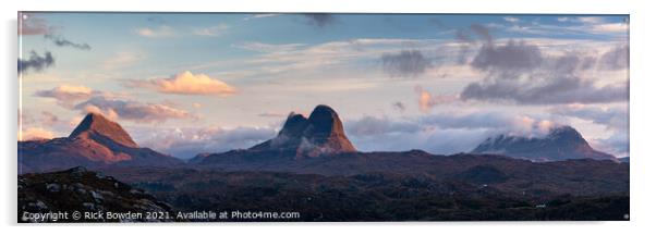 Assynt Mountnains Acrylic by Rick Bowden