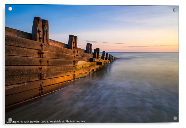 Dawn's Embrace on Cromer Beach Acrylic by Rick Bowden