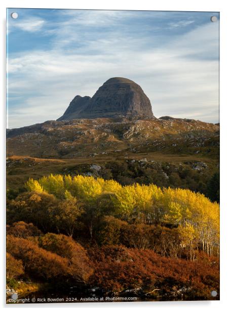 Suilven in Autumn Acrylic by Rick Bowden
