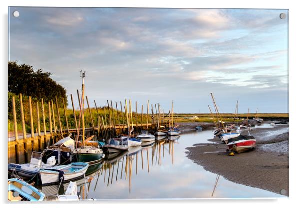Tranquil Blakeney Harbour Scene Acrylic by Rick Bowden