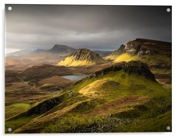 Quiraing Isle of Skye Scotland Acrylic by Rick Bowden