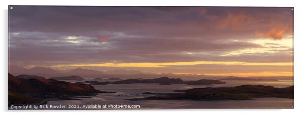 Sunset Over the Summer Isles Scotland Acrylic by Rick Bowden