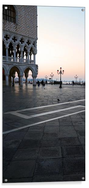 Doge Palace in San Marco, Venice Italy at sun rise Acrylic by Jonathan Evans