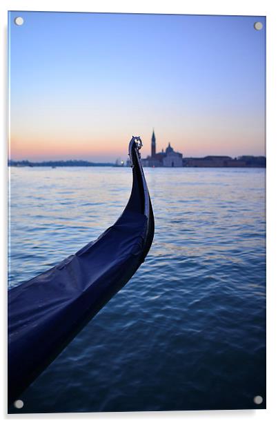 Venice, Italy and Gondola  Acrylic by Jonathan Evans