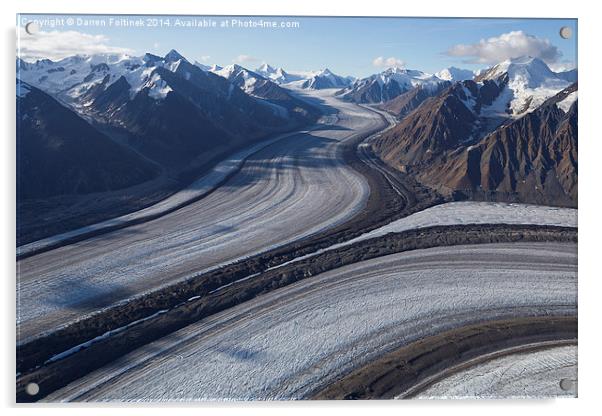 Kaskawulsh glacier junction, Kluane Park, Yukon, C Acrylic by Darren Foltinek