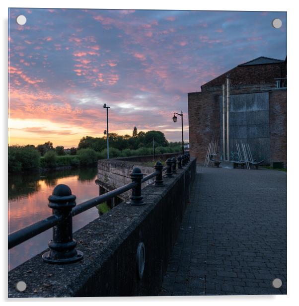 Gainsborough river side sunset Acrylic by Jason Thompson