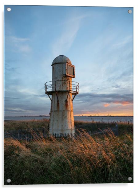 Thorngumbald lighthouse Acrylic by Jason Thompson