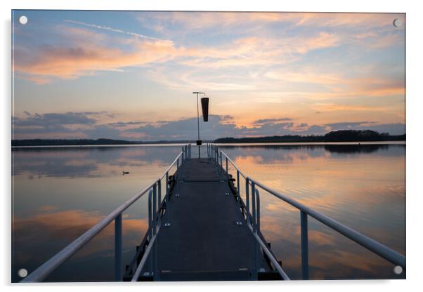 boat pier sunset Acrylic by Jason Thompson