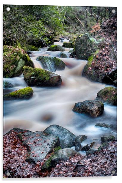 Wyming Brook waterfall Acrylic by Jason Thompson