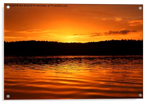  Walden Pond sunset. Acrylic by Iain Tong