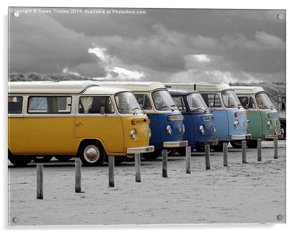 Camper vans Acrylic by Susan Tinsley