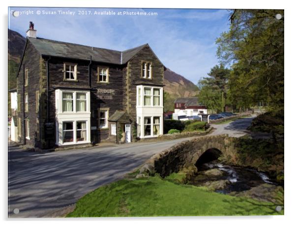 Buttermere's Bridge Hotel Acrylic by Susan Tinsley