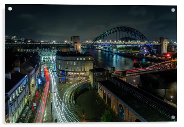 Newcastle Quayside Acrylic by Marcia Reay