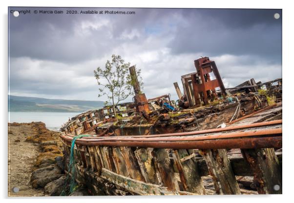 Salen Shipwrecks Acrylic by Marcia Reay