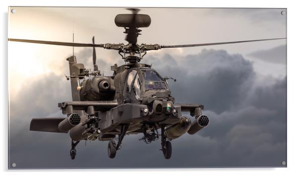 Boeing AH 64 Apache attack helicopter Acrylic by Chris Jones