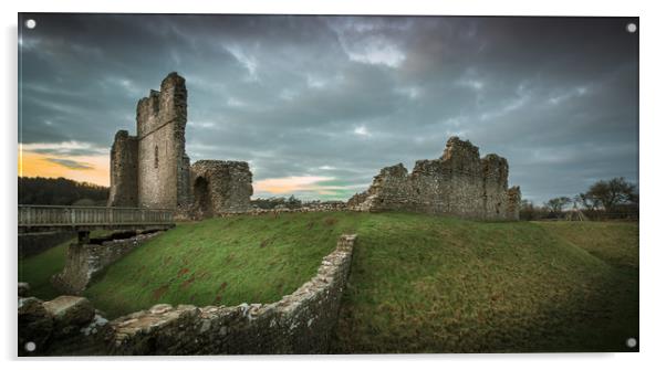 Ogmore castle Acrylic by Chris Jones