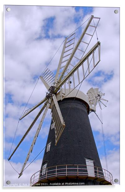 Heckington Eight Sailed Windmill Acrylic by Ros Ambrose