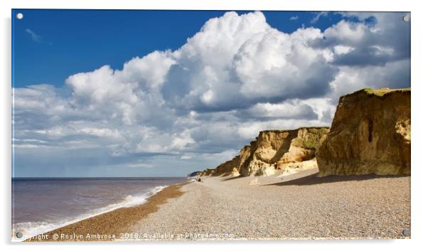 Weybourne Beach Norfolk Acrylic by Ros Ambrose