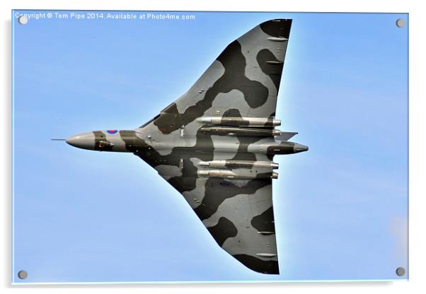  Mighty Vulcan Bomber XH558 Flying side on. Acrylic by Tom Pipe