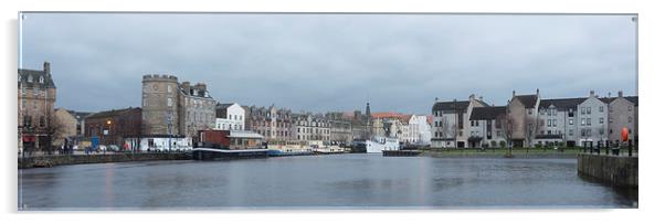  Barges in Leith Acrylic by Alan Whyte