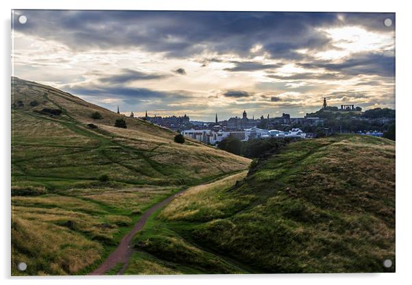 Looking towards Calton Hill Acrylic by Alan Whyte