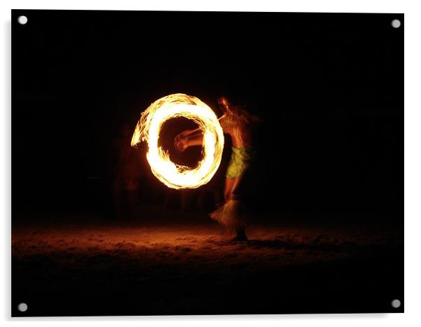 Fire, Samoa Acrylic by Philip Hurrell