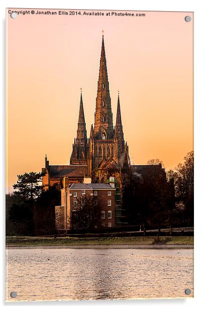 Lichfield Cathedral Sunrise Acrylic by Jonathan Ellis