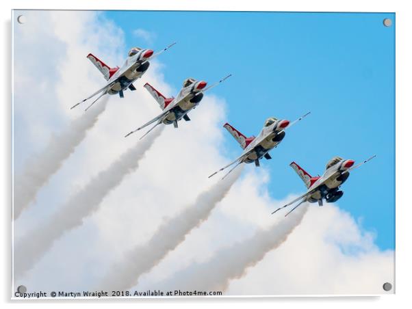 USAF Thunderbirds  Acrylic by Martyn Wraight