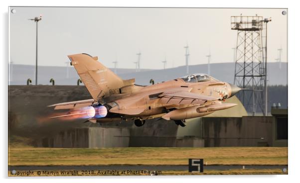 Gulf War " RAF Tornado Gr4" departs RAF Lossiemout Acrylic by Martyn Wraight