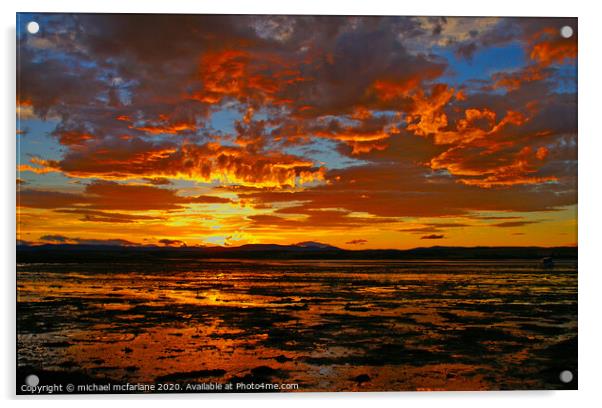 sunset 2 Acrylic by michael mcfarlane