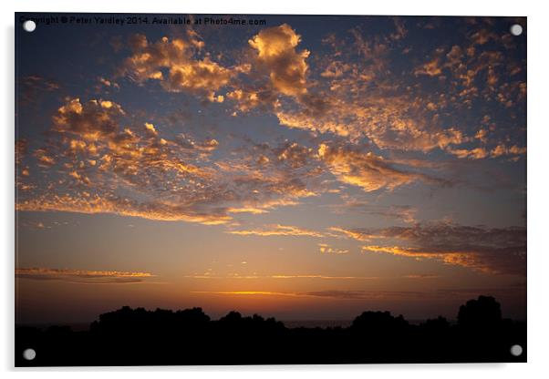  Sunset Over Mastihari Acrylic by Peter Yardley