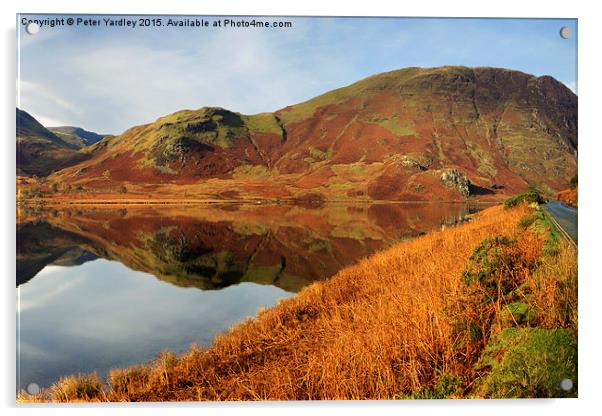 Autumn at Crummock Water Acrylic by Peter Yardley