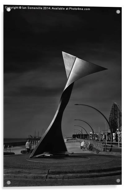 Blackpool South Beach Whale  Acrylic by Ian Somerville