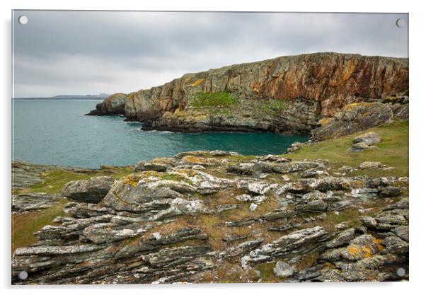 Dramatic coastline at Rhoscolyn, Anglesey, Wales Acrylic by Andrew Kearton