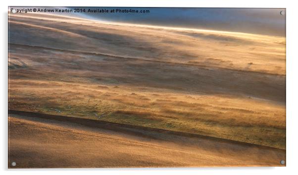  Mist and morning sunlight on the moors Acrylic by Andrew Kearton