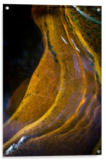 Golden rock beneath the water Acrylic by Andrew Kearton