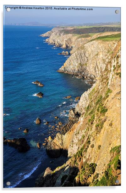  Colourful coastline near Solva, Pembrokeshire Acrylic by Andrew Kearton