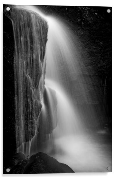Lumsdale falls, Matlock Acrylic by Andrew Kearton