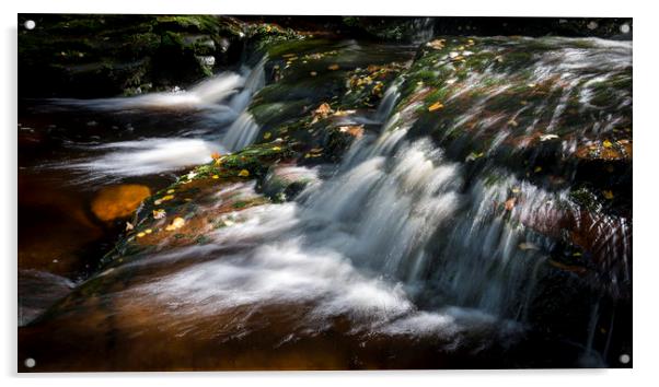 Derbyshire waterfall Acrylic by Andrew Kearton