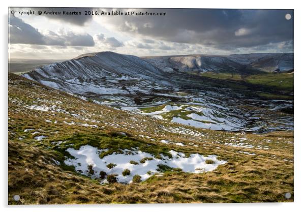 Snow in the hollows Acrylic by Andrew Kearton