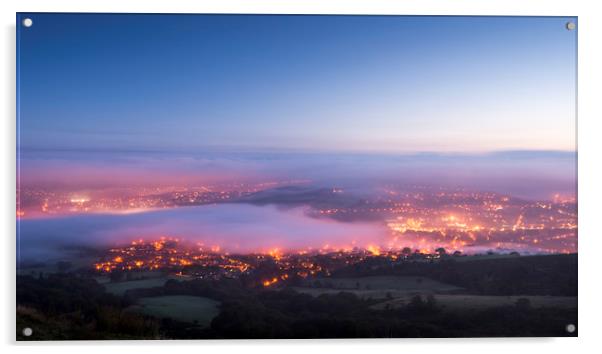 Glossop at dawn Acrylic by Andrew Kearton