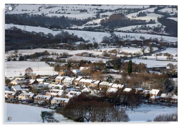 Village in the snow Acrylic by Andrew Kearton