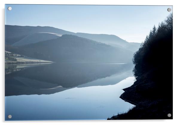 Reflections on Ladybower reservoir  Acrylic by Andrew Kearton