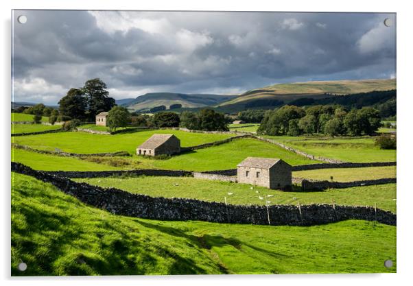 Old stone barns in the Yorkshire Dales Acrylic by Andrew Kearton