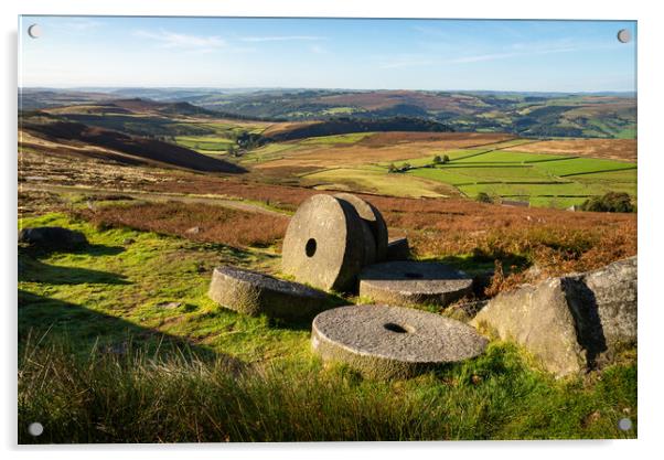 Millstones at Stanage Edge Acrylic by Andrew Kearton